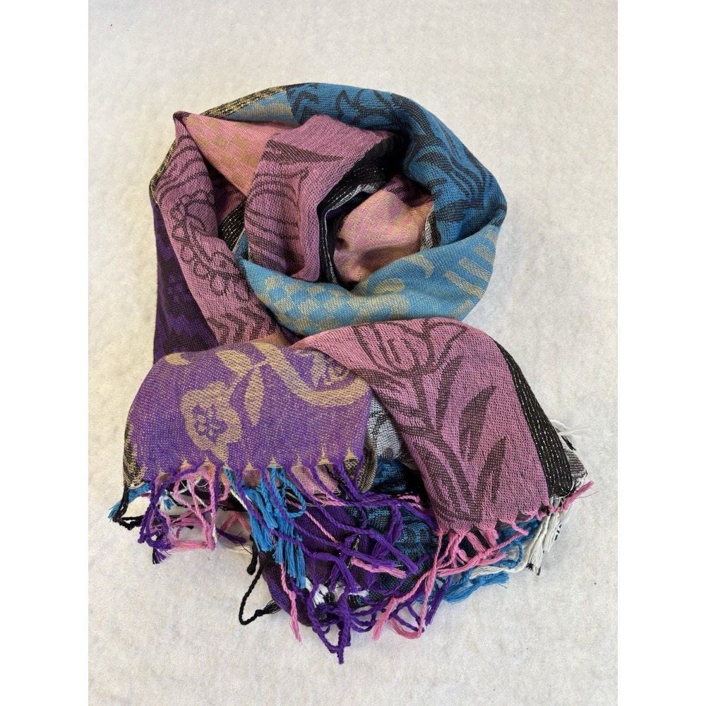 Women's Colorful Spring Pastel‎ Wrap Scarf Shawl Easter Fairy Whimsical BOHO